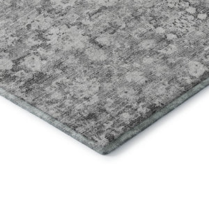 HomeRoots 9' X 12' Silver & Gray Oriental Washable Area Rug - Durable, Stylish, UV Protected for Any Space 653796
