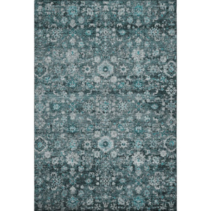 HomeRoots 8' X 10' Teal and Aqua Oriental Washable Area Rug – Stylish, Stain Resistant, UV Protected Comfort 653801