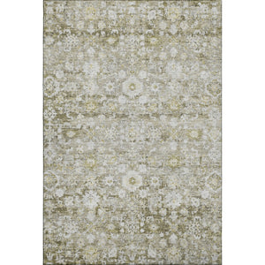 HomeRoots 5' X 8' Elegant Taupe Ivory Gold Washable Oriental Area Rug - Stain Resistant & UV Protected! 653805