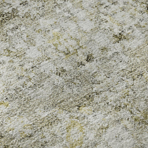 HomeRoots 8' Taupe Ivory and Gold Oriental Round Rug – Washable, UV Protected, Stylish & Durable for Any Room 653806