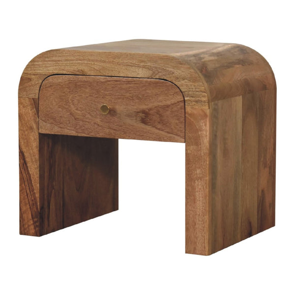 HomeRoots 16" Brown Solid Mango Wood Nightstand - Handcrafted Elegance for Modern Spaces with Storage Drawer 653810