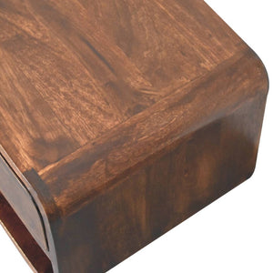 HomeRoots 18" Brown Solid Wood Floating Nightstand with Drawer - Modern Space-Saving Design for Any Room 653815