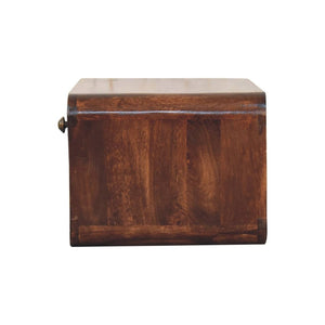 HomeRoots 18" Brown Solid Wood Floating Nightstand with Drawer - Modern Space-Saving Design for Any Room 653815