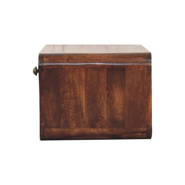 HomeRoots 18" Brown Solid Wood Floating Nightstand with Drawer - Modern Space-Saving Design for Any Room 653815