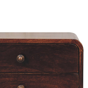 HomeRoots 18" Brown Solid Wood Floating Nightstand with Two Drawers - Modern Design for Small Spaces & Storage 653816