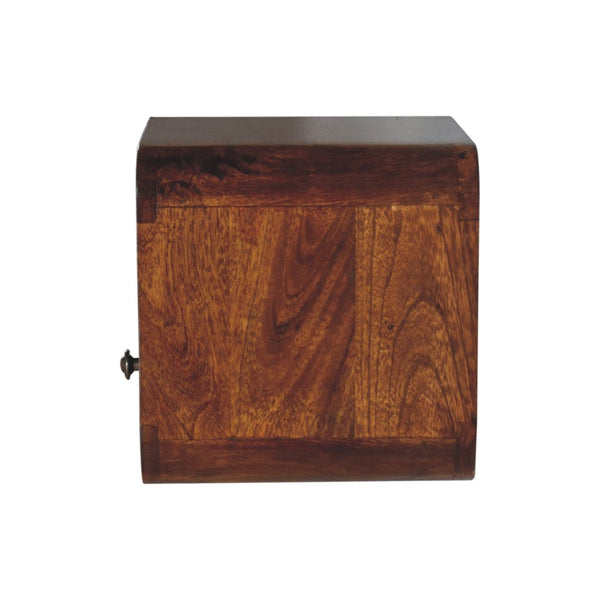 HomeRoots 12" Elegant Brown Solid Wood Floating Nightstand with Drawer & Shelf for Stylish Bedroom Storage 653818