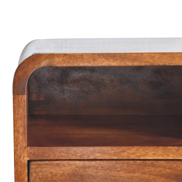 HomeRoots 12" Elegant Brown Solid Wood Floating Nightstand with Drawer & Shelf for Stylish Bedroom Storage 653818