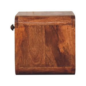 HomeRoots 12" Brown Solid Wood Nightstand - Modern Floating Shelf with Drawer & Open Storage for Any Room 653821