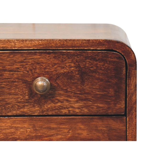 HomeRoots 12" Stylish Walnut Floating Nightstand with Two Drawers – Space-Saving Modern Design for Any Room 653822