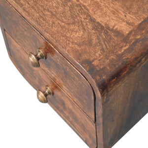 HomeRoots 12" Stylish Walnut Floating Nightstand with Two Drawers – Space-Saving Modern Design for Any Room 653822