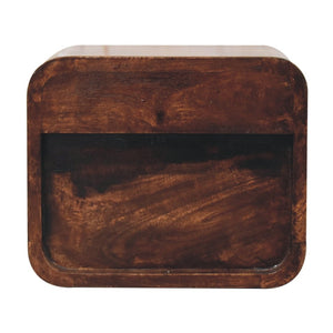 HomeRoots 12" Stylish Walnut Floating Nightstand with Two Drawers – Space-Saving Modern Design for Any Room 653822