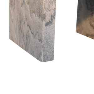 HomeRoots 16" Beige and Gray Faux Marble Nightstand - Stylish One Drawer Storage for Modern Living Spaces 653823