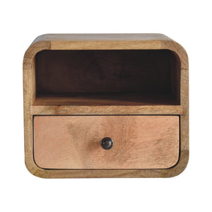 HomeRoots 12" Oak Solid Wood Floating Nightstand with Drawer – Stylish, Space-Saving Bedside Storage Solution! 653824