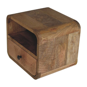 HomeRoots 12" Oak Solid Wood Floating Nightstand with Drawer – Stylish, Space-Saving Bedside Storage Solution! 653824