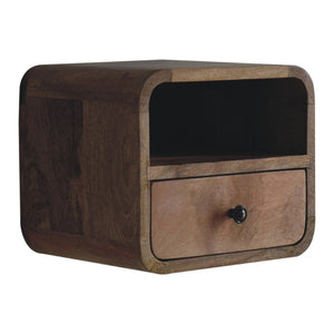 HomeRoots 12" Oak Solid Wood Floating Nightstand with Drawer – Stylish, Space-Saving Bedside Storage Solution! 653824