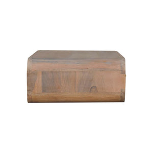 HomeRoots 20" Brown Floating Nightstand - Handcrafted Mango Wood, Space-Saving Design with Drawer Storage 653825