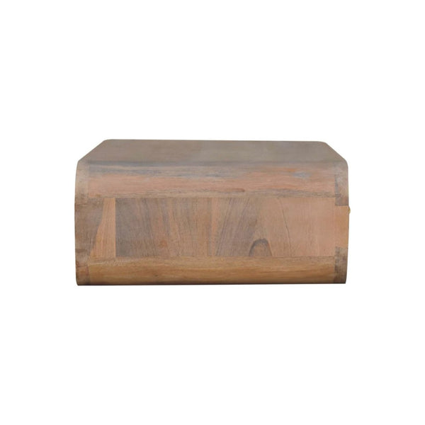 HomeRoots 20" Brown Floating Nightstand - Handcrafted Mango Wood, Space-Saving Design with Drawer Storage 653825