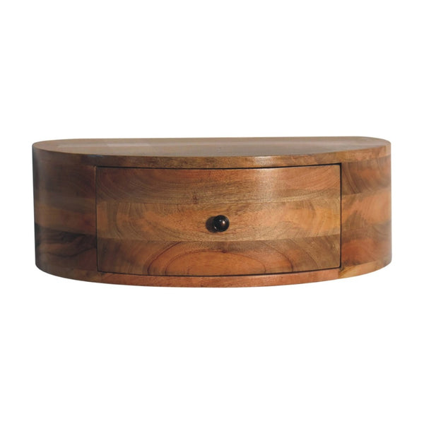 HomeRoots 22" Modern Brown Solid Wood Floating Nightstand with Drawer – Stylish Space-Saving Design for Any Room 653832