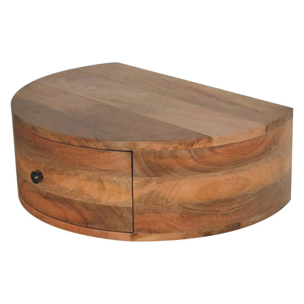 HomeRoots 22" Modern Brown Solid Wood Floating Nightstand with Drawer – Stylish Space-Saving Design for Any Room 653832