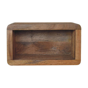 HomeRoots 18" Modern Brown Solid Mango Wood Floating Nightstand with Geometric Design for Any Room 653833