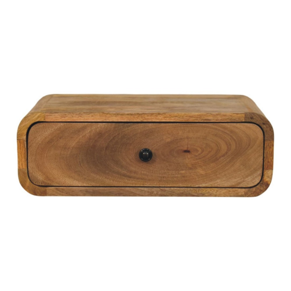 HomeRoots 18" Oak Floating Nightstand - Stylish Wall-Mounted Storage Solution with One Drawer for Space-Saving 653834