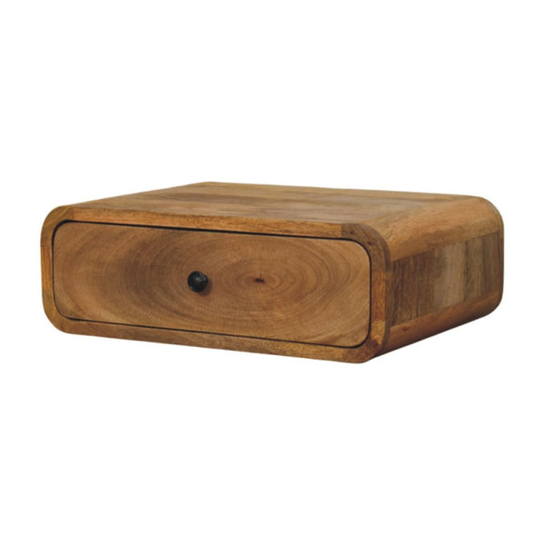 HomeRoots 18" Oak Floating Nightstand - Stylish Wall-Mounted Storage Solution with One Drawer for Space-Saving 653834