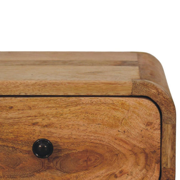HomeRoots 12" Oak Solid Wood Floating Nightstand with Hidden Drawer - Stylish Space-Saving Bedside Table 653835