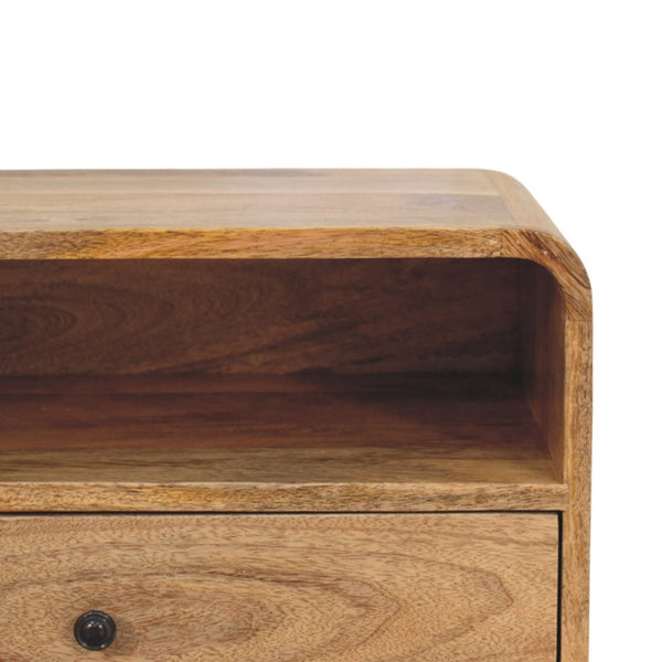 HomeRoots 22" Oak Solid Wood Floating Nightstand - Stylish Wall-Mounted Storage with Drawer & Shelf for Any Room 653836