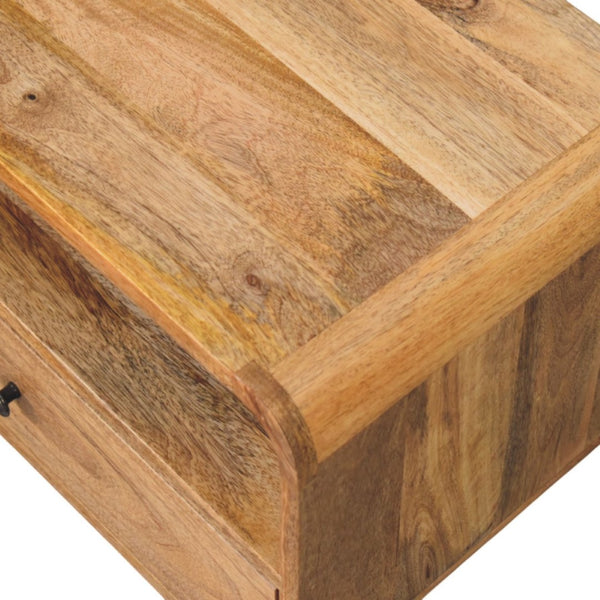 HomeRoots 22" Oak Solid Wood Floating Nightstand - Stylish Wall-Mounted Storage with Drawer & Shelf for Any Room 653836