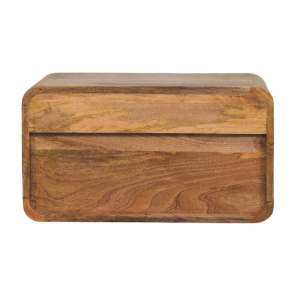 HomeRoots 22" Oak Solid Wood Floating Nightstand - Stylish Wall-Mounted Storage with Drawer & Shelf for Any Room 653836