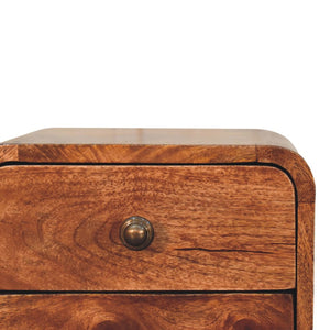 HomeRoots 12" Brown Solid Wood Floating Nightstand with Two Drawers - Rustic, Space-Saving Elegance for Any Room 653840