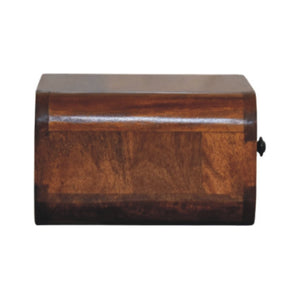 HomeRoots 12" Chestnut Solid Wood Floating Nightstand - Modern Design with Easy-Glide Drawer for Small Spaces 653841