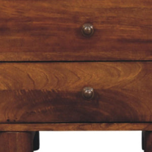 HomeRoots 15" Chestnut Solid Wood Nightstand - Handcrafted Two Drawer Table for Bedroom, Living Room & More 653845