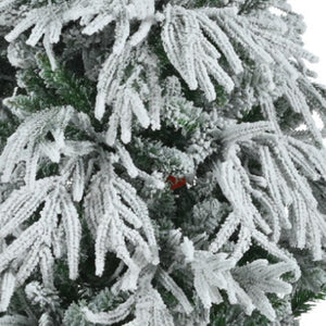 HomeRoots 6' Pre-Lit Frosted Pine Christmas Tree - Extra Full, 300 LED Lights, Easy Setup & Realistic Snow Look 653850