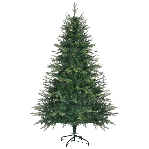 HomeRoots Three Piece Pre-Lit Extra Full Frosted Pine Christmas Tree Set with Wreath & Garland for Festive Charm 653852