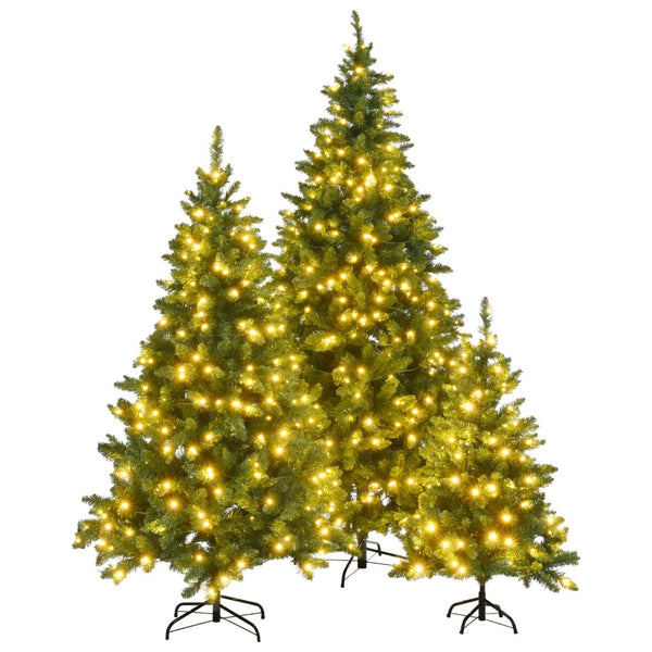 HomeRoots Three Piece Pre-Lit Frosted Pine Tree Set - Extra Full, Versatile Holiday Decor for Any Space 653854