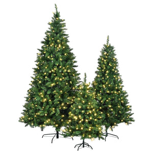 HomeRoots Three Piece Pre-Lit Frosted Pine Tree Set - Extra Full, Versatile Holiday Decor for Any Space 653854