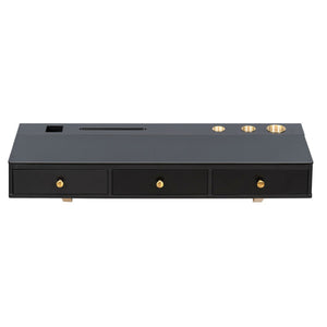 HomeRoots 52" Black Wood Three Drawer Vanity Table - Stylish Storage Solution for Modern Grooming Routines 653862