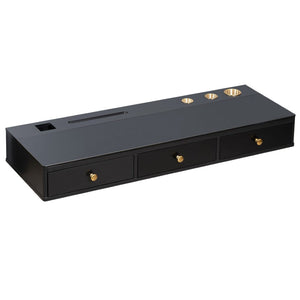 HomeRoots 52" Black Wood Three Drawer Vanity Table - Stylish Storage Solution for Modern Grooming Routines 653862