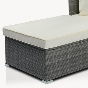 HomeRoots Eight-Piece Gray and Beige Wicker Sectional Seating Group with Cushions and Stylish Coffee Table 653922