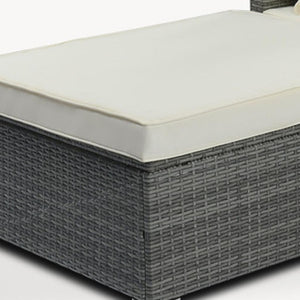 HomeRoots Eight-Piece Gray and Beige Wicker Sectional Seating Group with Cushions and Stylish Coffee Table 653922