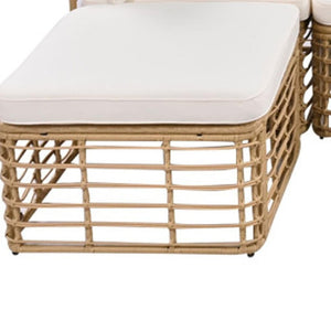 HomeRoots Seven-Piece Wicker Sectional Seating Group with Upholstered Cushions & Coffee Table for Outdoor Comfort 653923
