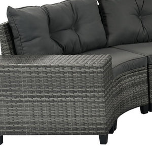 HomeRoots Eight-Piece Gray Wicker Sectional Seating Set with Coffee Table - Stylish, Durable & Low Maintenance! 653928