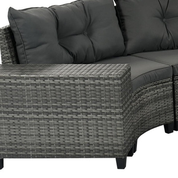 HomeRoots Eight-Piece Gray Wicker Sectional Seating Set with Coffee Table - Stylish, Durable & Low Maintenance! 653928