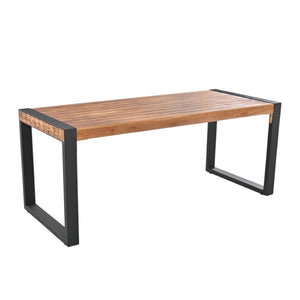 HomeRoots Three-Piece Natural Solid Wood Patio Dining Set - Durable Acacia with Spacious Table & Bench 653930