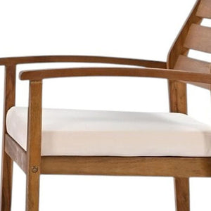 HomeRoots Seven-Piece Solid Wood Outdoor Patio Set with Removable Cushions for Dining and Relaxation Fun! 653933