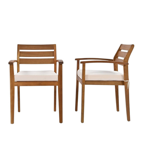 HomeRoots Seven-Piece Solid Wood Outdoor Patio Set with Removable Cushions for Dining and Relaxation Fun! 653933