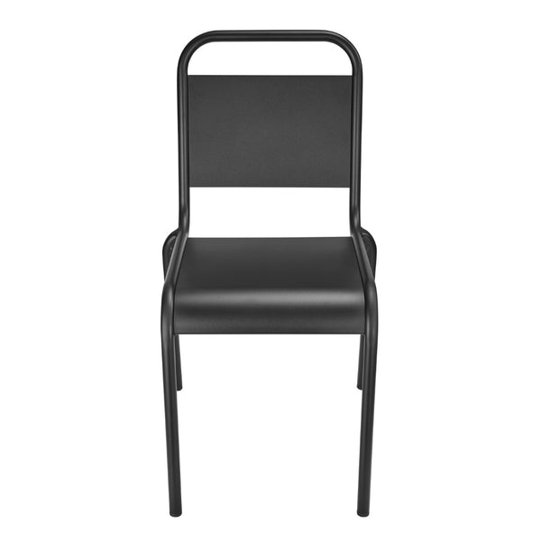 HomeRoots Set of Two Matte Black Aluminum Stacking Dining Chairs – Modern, Weather-Resistant, Ergonomic Design 653938