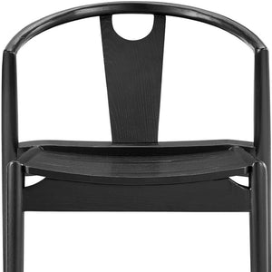 HomeRoots Black Modern Solid Wood Dining Side Chair with Open Back Design – Versatile, No Assembly Required! 653940