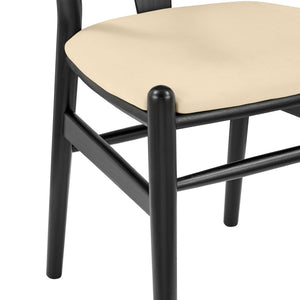 HomeRoots Set of Two Elegant Beige Velvet Wishbone Back Arm Chairs - Modern Solid Wood Dining Accent Chairs 653944